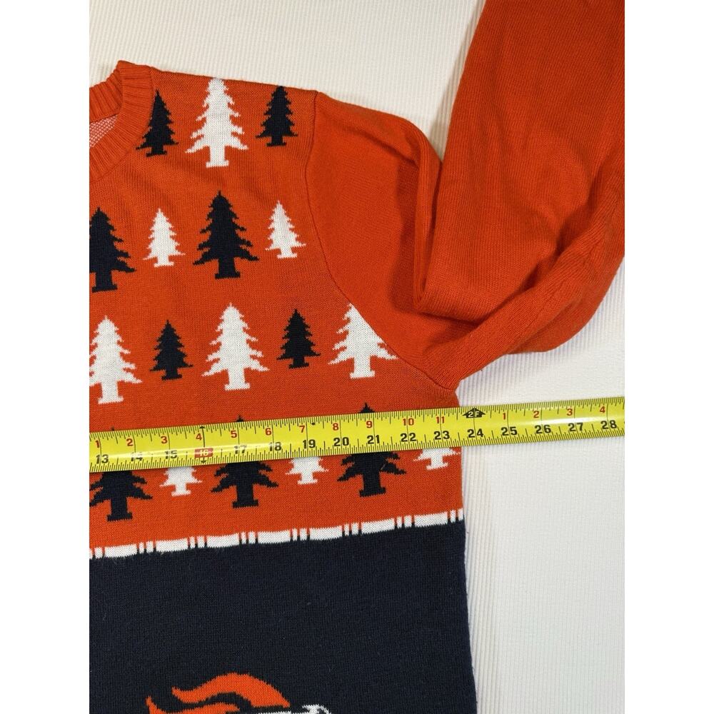 NFL Denver Broncos Ugly Christmas Sweater Orange Navy Patchwork XL Team Apparel - Picture 4 of 7